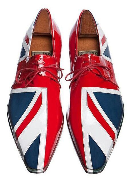 Union Jack Leather Oxford Dress Shoes – Red, White & Blue